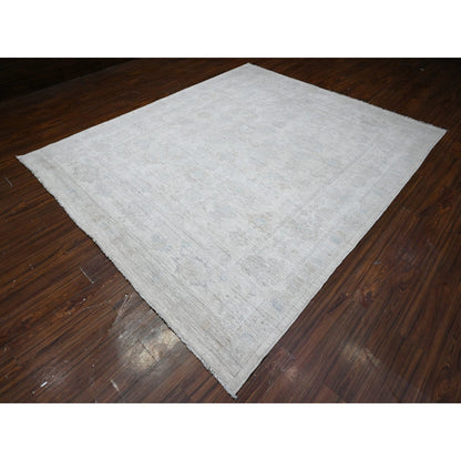 Oushak And Peshawar Wool Hand Knotted Rug Ivory Ivory 8.3X9.9 -O089551