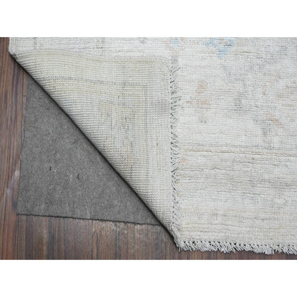 Oushak And Peshawar Wool Hand Knotted Rug Ivory Ivory 8.3X9.9 -O089551