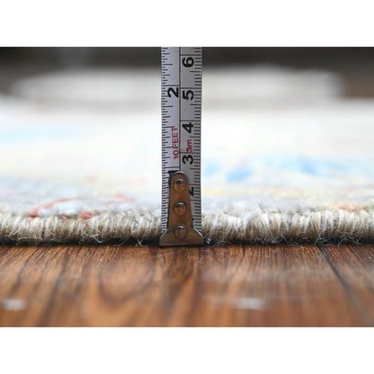 Oushak And Peshawar Wool Hand Knotted Rug Grey No Border 1.11X3.1 -O089558