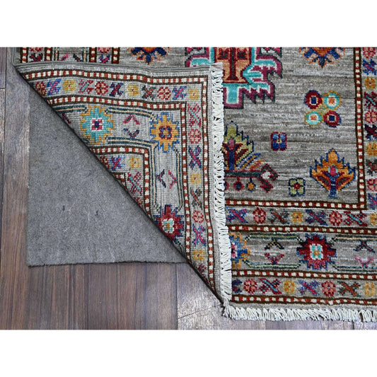 Kazak Wool Hand Knotted Rug Grey Gray 2.8X13.2 -O089560