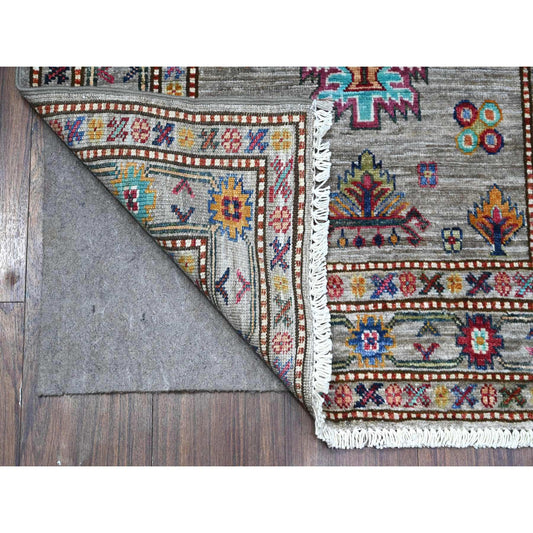 Kazak Wool Hand Knotted Rug Grey Gray 2.7X13.2 -O089563