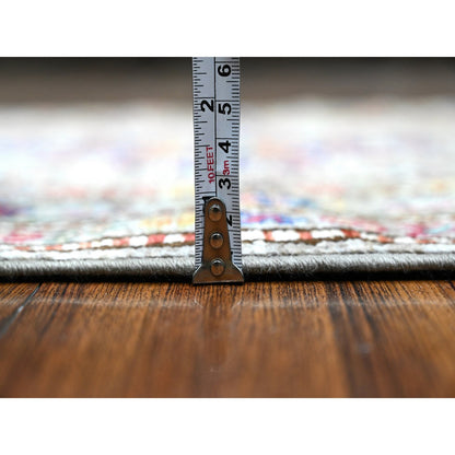 Kazak Wool Hand Knotted Rug Grey Gray 2.7X13.2 -O089563