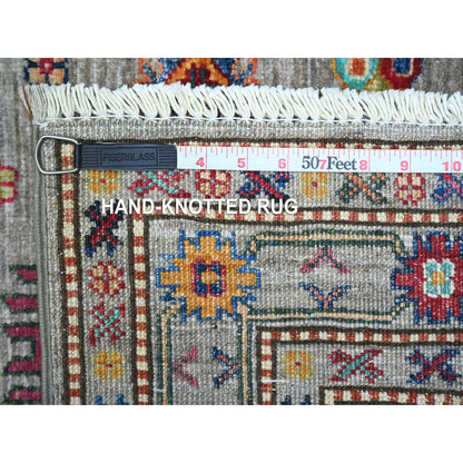 Kazak Wool Hand Knotted Rug Grey Gray 2.7X13.2 -O089563