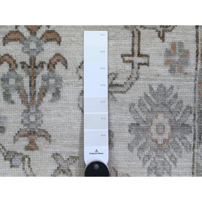 Oushak And Peshawar Wool Hand Knotted Rug Ivory Gray 2.0X3.0 -O089570
