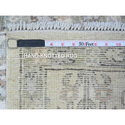 Oushak And Peshawar Wool Hand Knotted Rug Ivory Gray 2.0X3.0 -O089570