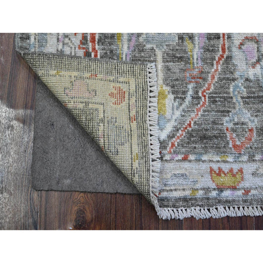 Oushak And Peshawar Wool Hand Knotted Rug Grey Gray 2.0X3.1 -O089571