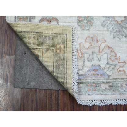 Oushak And Peshawar Wool Hand Knotted Rug Ivory Gray 2.1X2.11 -O089572