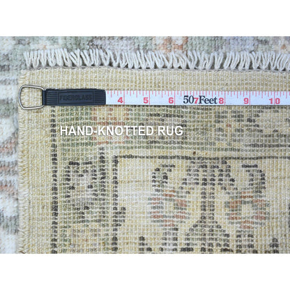 Oushak And Peshawar Wool Hand Knotted Rug Ivory Gray 2.1X2.11 -O089572