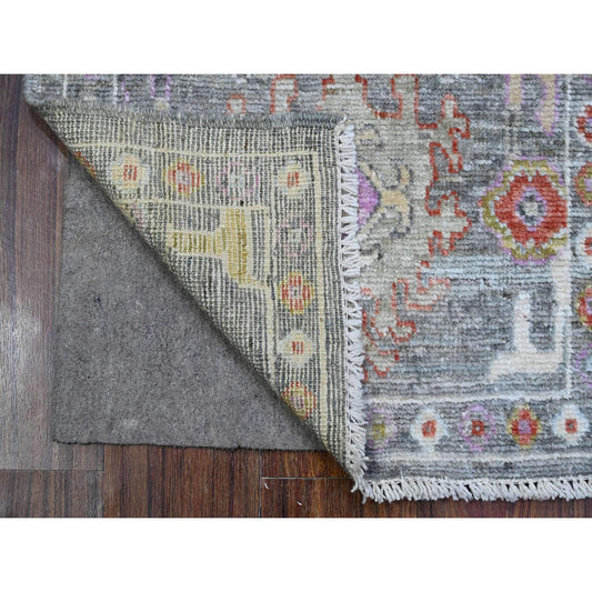 Oushak And Peshawar Wool Hand Knotted Rug Grey Gray 2.1X3.4 -O089573