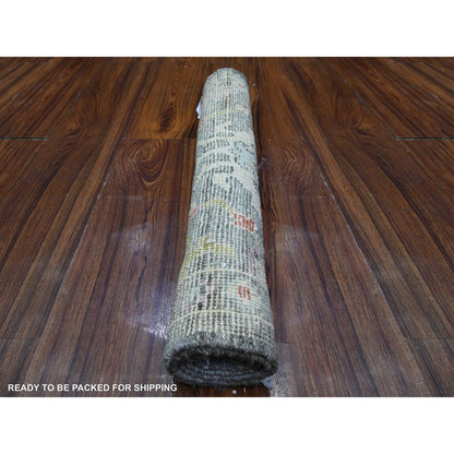 Oushak And Peshawar Wool Hand Knotted Rug Grey Gray 2.1X3.4 -O089573