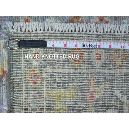 Oushak And Peshawar Wool Hand Knotted Rug Grey Gray 2.1X3.4 -O089573