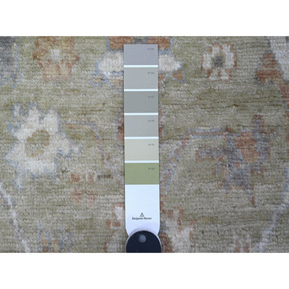 Oushak And Peshawar Wool Hand Knotted Rug Green Green 2.10X4.11 -O089576