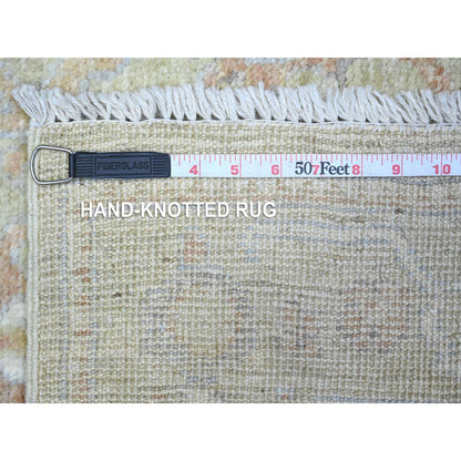 Oushak And Peshawar Wool Hand Knotted Rug Green Green 2.10X4.11 -O089576