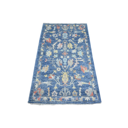 Oushak And Peshawar Wool Hand Knotted Rug Blue Blue 3.0X4.10 -O089578