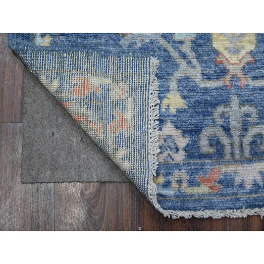 Oushak And Peshawar Wool Hand Knotted Rug Blue Blue 3.0X4.10 -O089578