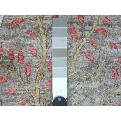 Oushak And Peshawar Wool Hand Knotted Rug Grey No Border 4.2X19.11 -O089579