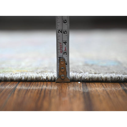 Oushak And Peshawar Wool Hand Knotted Rug Grey No Border 4.2X19.11 -O089579