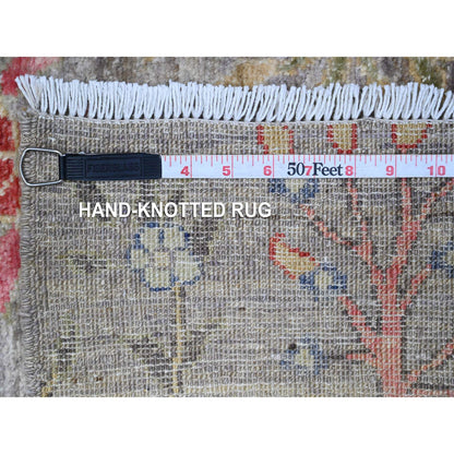 Oushak And Peshawar Wool Hand Knotted Rug Grey No Border 4.2X19.11 -O089579