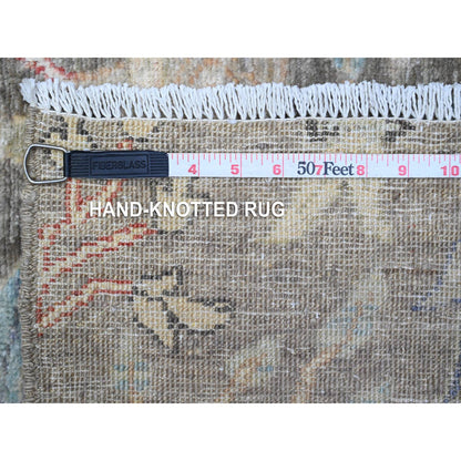 Oushak And Peshawar Wool Hand Knotted Rug Grey No Border 2.8X11.8 -O089580