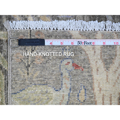 Oushak And Peshawar Wool Hand Knotted Rug Grey No Border 2.6X9.9 -O089581