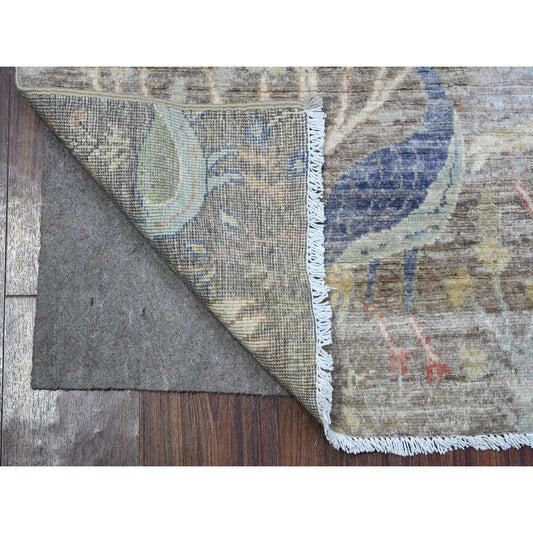 Oushak And Peshawar Wool Hand Knotted Rug Grey No Border 2.6X6.2 -O089583