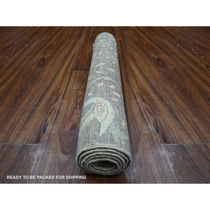 Oushak And Peshawar Wool Hand Knotted Rug Grey No Border 2.6X6.2 -O089583
