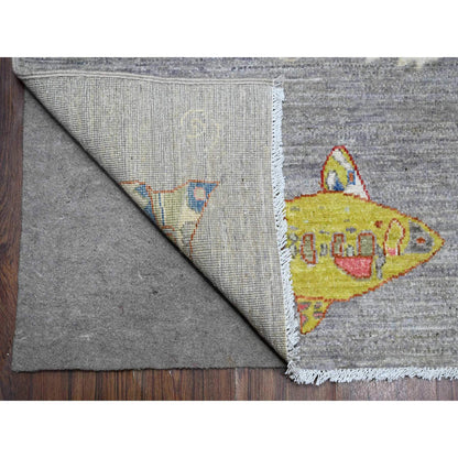 Modern and Contemporary Wool Hand Knotted Rug Grey No Border 8.0X9.11 -O089584