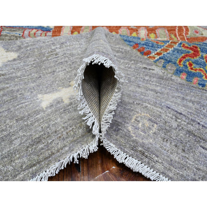 Modern and Contemporary Wool Hand Knotted Rug Grey No Border 8.0X9.11 -O089584