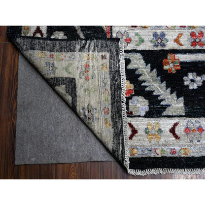 Oushak And Peshawar Wool Hand Knotted Rug Black Black 11.11X11.6 -O089586