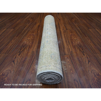 Oushak And Peshawar Wool Hand Knotted Rug Green Green 2.10X7.10 -O089598