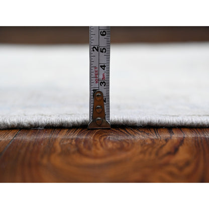 Oushak And Peshawar Wool Hand Knotted Rug Grey Ivory 2.6X18.10 -O089602