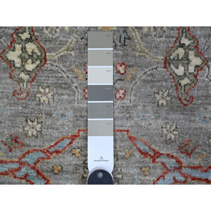 Oushak And Peshawar Wool Hand Knotted Rug Grey Gray 3.0X19.9 -O089603