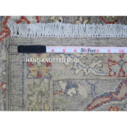 Oushak And Peshawar Wool Hand Knotted Rug Grey Gray 3.0X19.9 -O089603