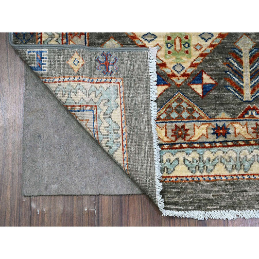 Oushak And Peshawar Wool Hand Knotted Rug Grey Gray 2.7X9.6 -O089604