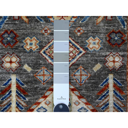 Oushak And Peshawar Wool Hand Knotted Rug Grey Gray 2.7X9.6 -O089604