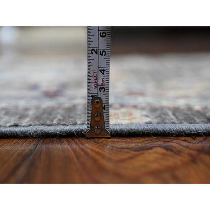Oushak And Peshawar Wool Hand Knotted Rug Grey Gray 2.7X9.6 -O089604