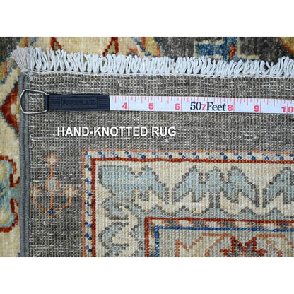 Oushak And Peshawar Wool Hand Knotted Rug Grey Gray 2.7X9.6 -O089604