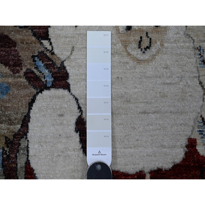 Modern and Contemporary Wool Hand Knotted Rug Ivory Black 2.5X3.11 -O089605