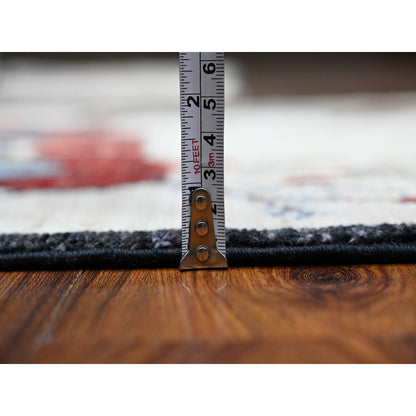 Modern and Contemporary Wool Hand Knotted Rug Ivory Black 2.5X3.11 -O089605