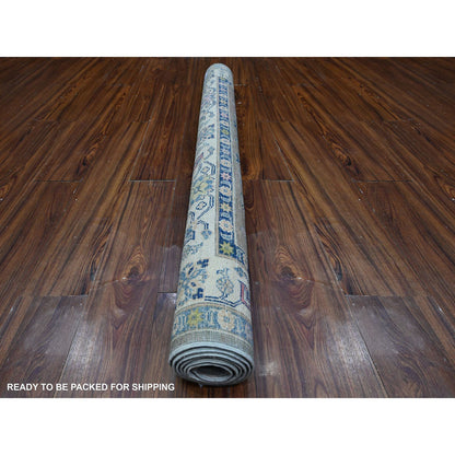 Kazak Wool Hand Knotted Rug Grey Ivory 4.10X6.1 -O089607