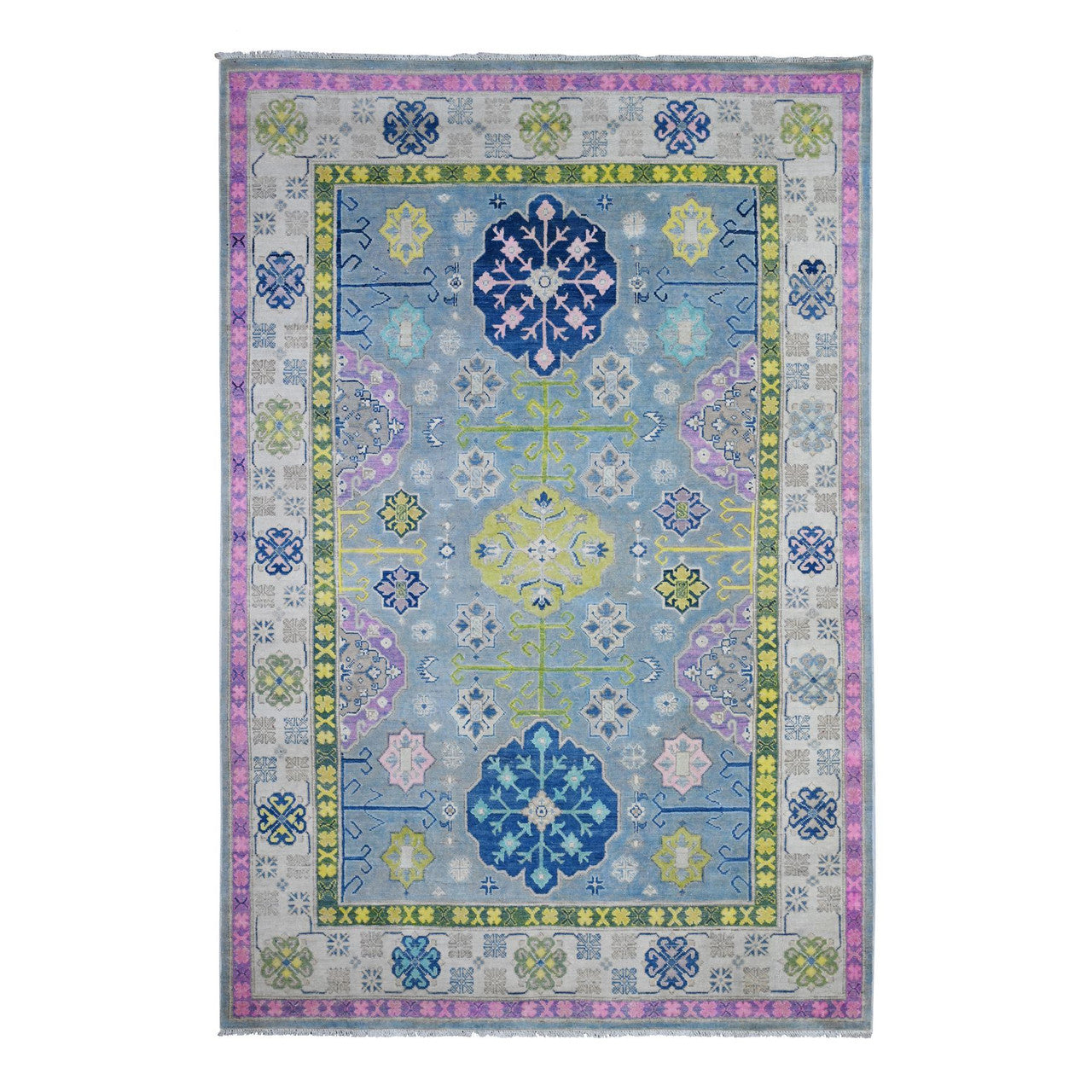 Gray 5'10" x 8'10" Kazak Hand knotted Wool Rug - Sku: O089610