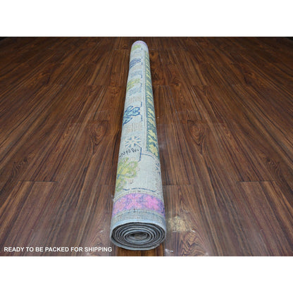 Kazak Wool Hand Knotted Rug Grey Silver 5.10X8.10 -O089610