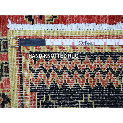 Oushak And Peshawar Wool Hand Knotted Rug Red Green 2.7X11.2 -O089615