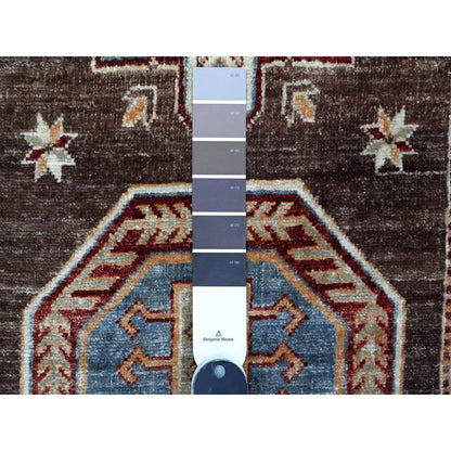 Kazak Wool Hand Knotted Rug Brown Ivory 2.6X19.5 -O089616
