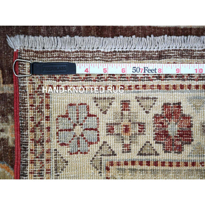 Kazak Wool Hand Knotted Rug Brown Ivory 2.5X20.5 -O089617