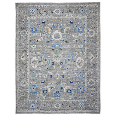 Heriz Wool Hand Knotted Rug Grey Gray 11.9X15.2 -O089619