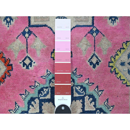Kazak Wool Hand Knotted Rug Pink Ivory 2.7X15.6 -O089621