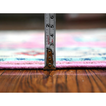 Kazak Wool Hand Knotted Rug Pink Ivory 2.7X15.6 -O089621