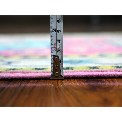 Kazak Wool Hand Knotted Rug Pink Ivory 2.6X15.6 -O089622