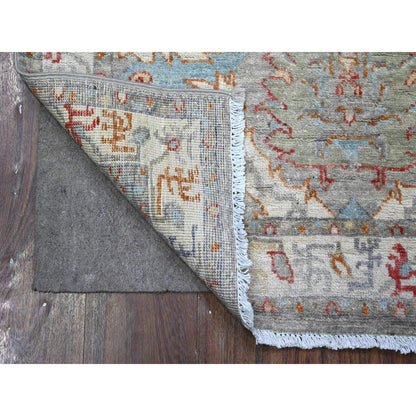 Oushak And Peshawar Wool Hand Knotted Rug Grey Ivory 3.0X4.8 -O089623